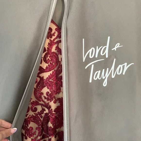 Dress the Population - Karen Plunging Lace Gown - Red - Size M - Picture 15 of 16